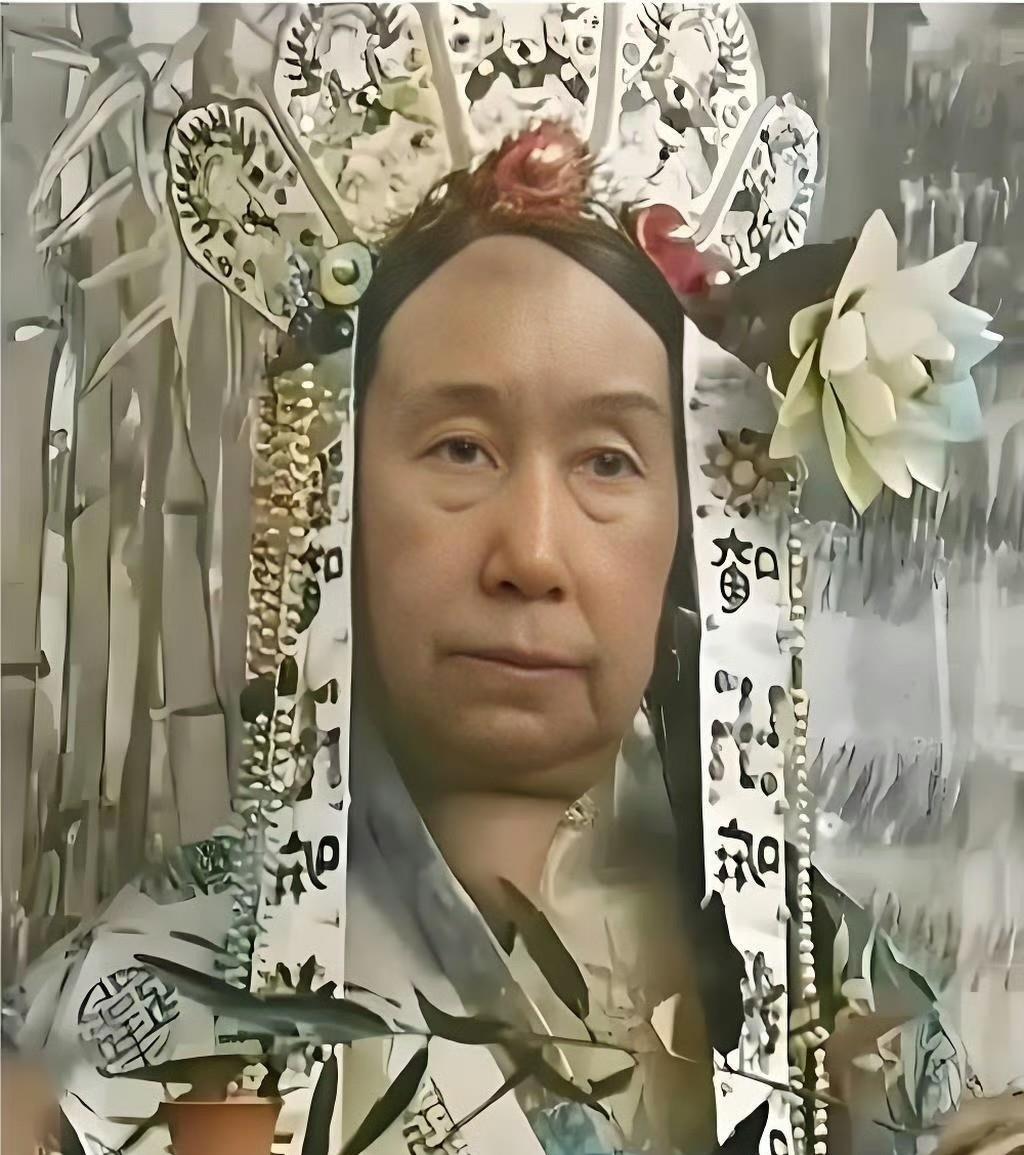 真实的慈禧像，颜值一言难尽。
