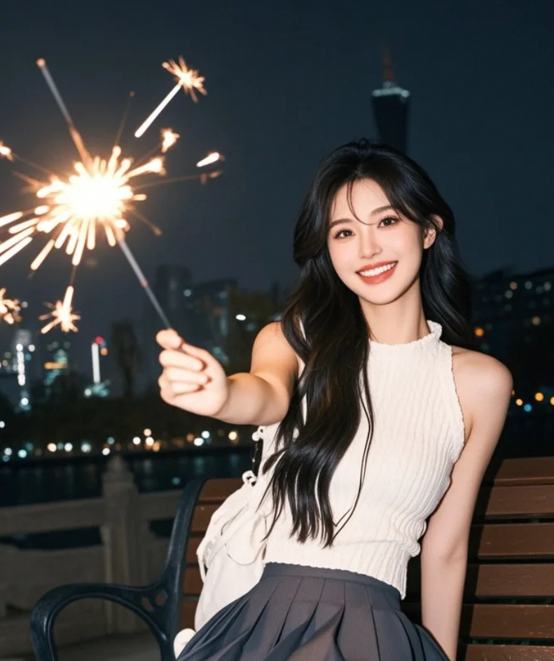 指尖握着光，眼里藏着远方，这一刻她美得让人屏息。