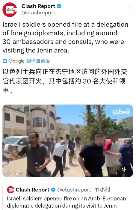 以色列士兵朝外国使节开枪了











当时的情况真是让人心惊肉跳！三