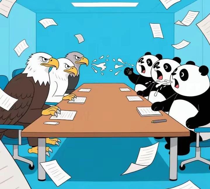 中美在英国关税谈判的时候有个小插曲。
中方代表并没有迁就美方用英语交流，而是坚持