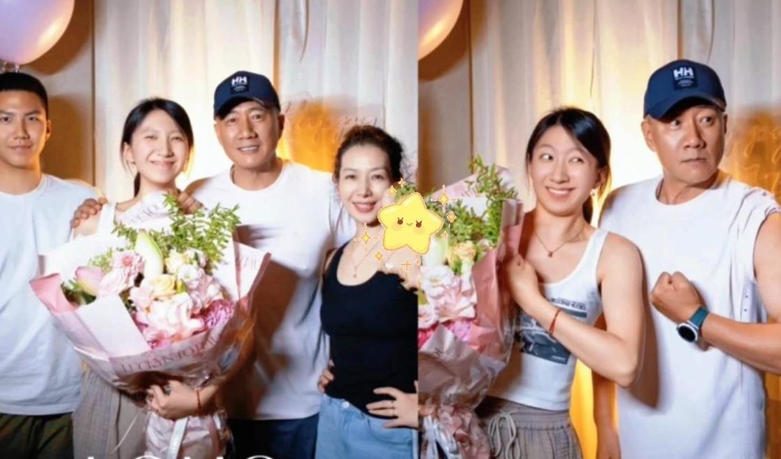 近日，胡军一家为女儿九儿庆生的画面温馨满满。24岁的九儿出落得亭亭玉立，身高更是