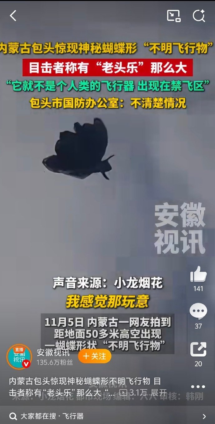 一只“老头乐”大小的蝴蝶，在电线密布的禁飞区上空闲庭信步，你猜，比这更魔幻的是什