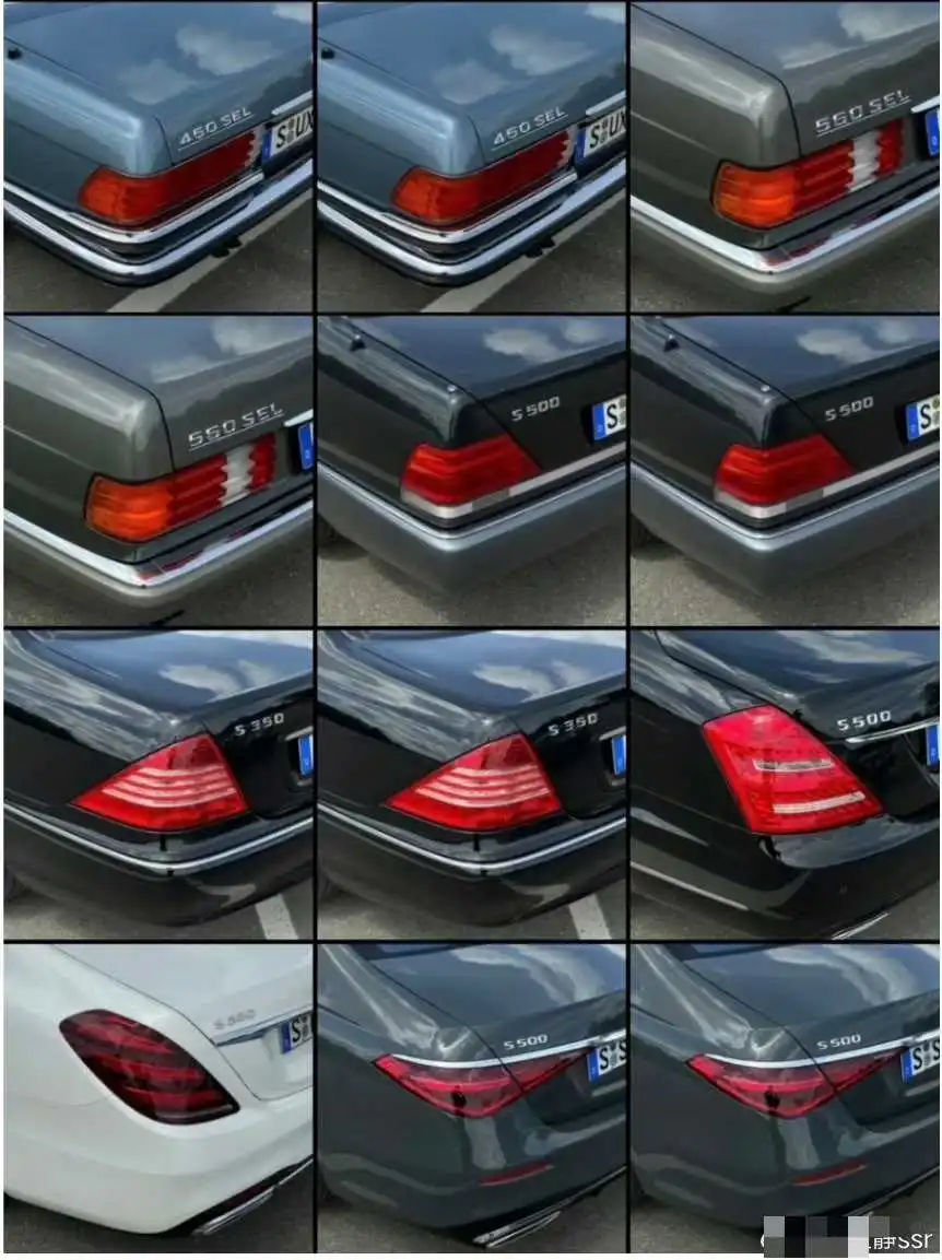 奔驰S经过了这么多年，尾灯都从有棱角磨成了没有棱角了