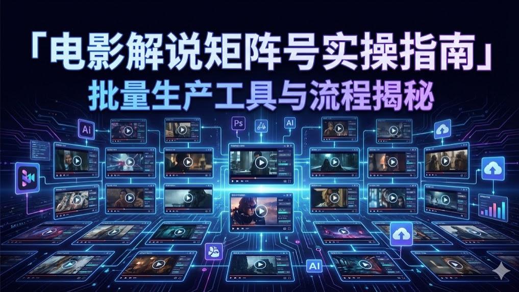 电影解说矩阵号怎么做？批量生产工具和流程揭秘（2026实操版）