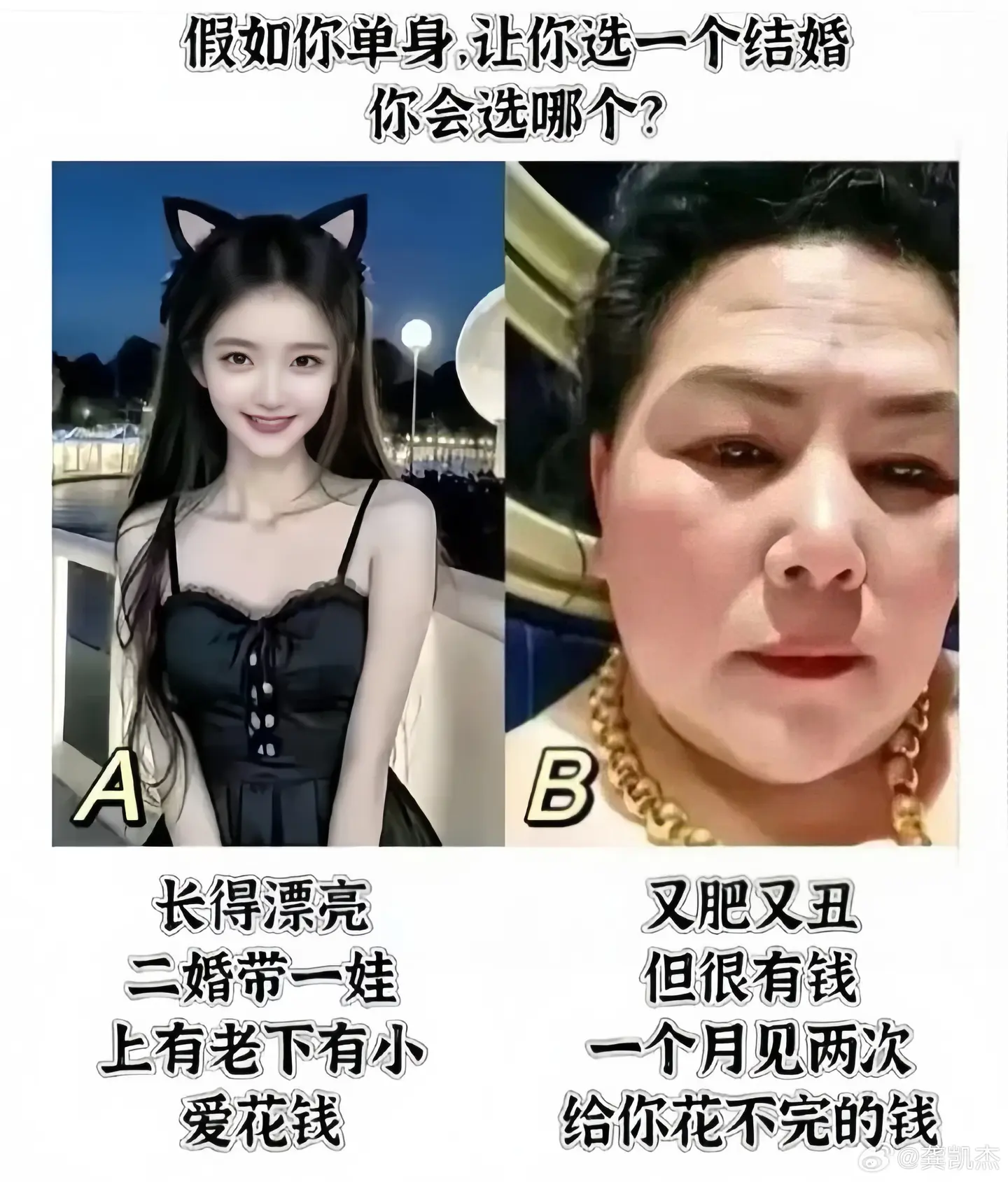 假如你单身，你会选择以下哪位结婚