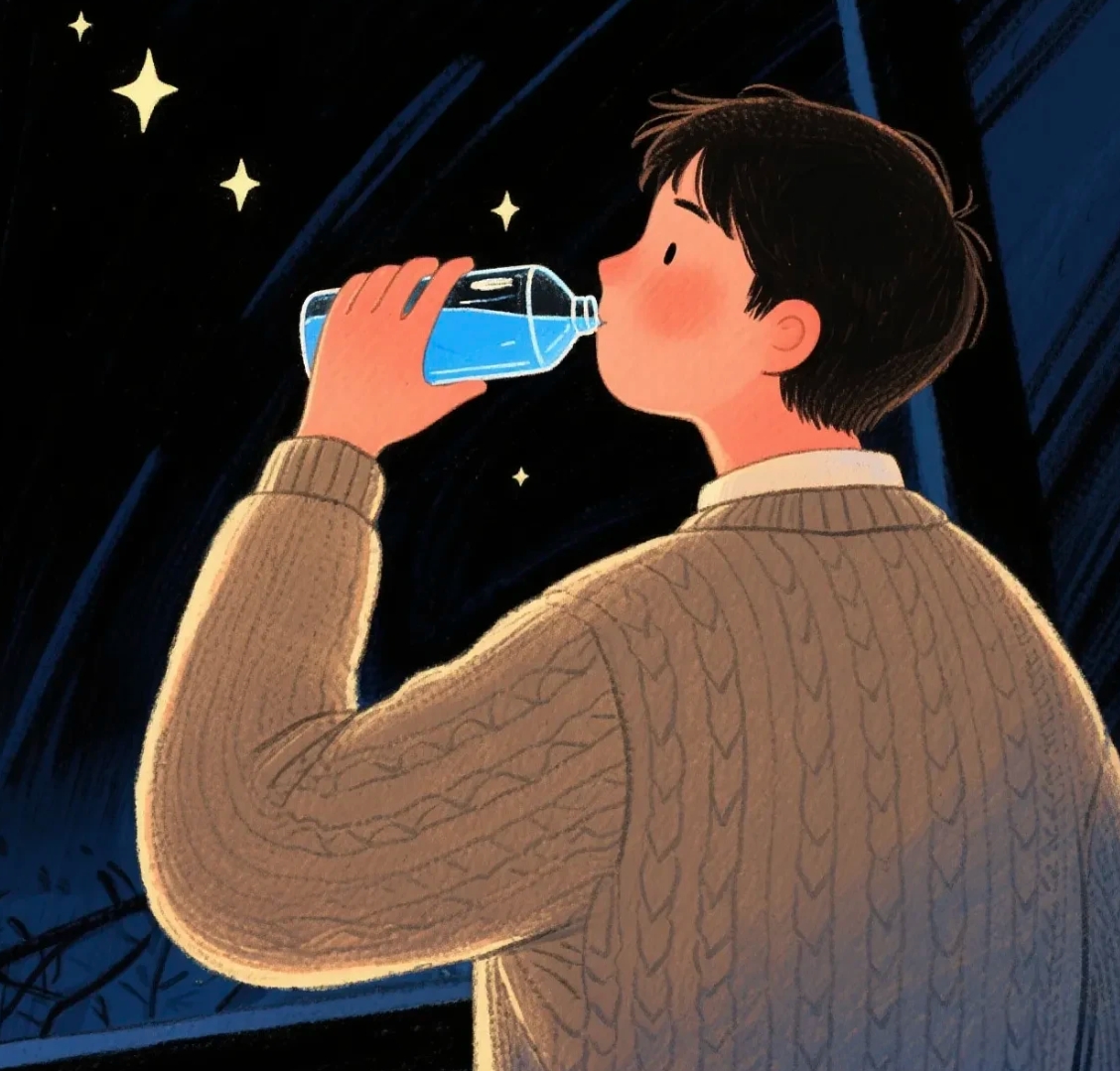 昨晚半夜
被我家孩子爸吓一跳
差点以为孩子爸
半夜三更梦游呢

昨晚半夜
我听到