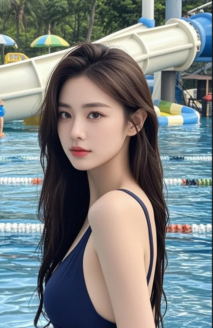 夏日限定美景：她在水上乐园笑靥如花