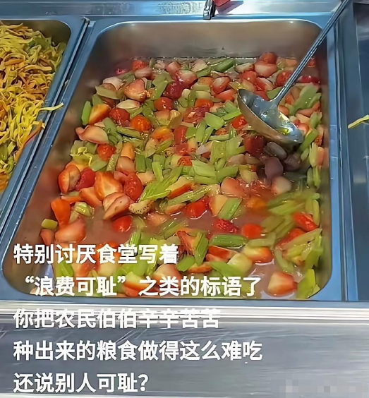 讨厌食堂写着 “浪费可耻”之类的标语