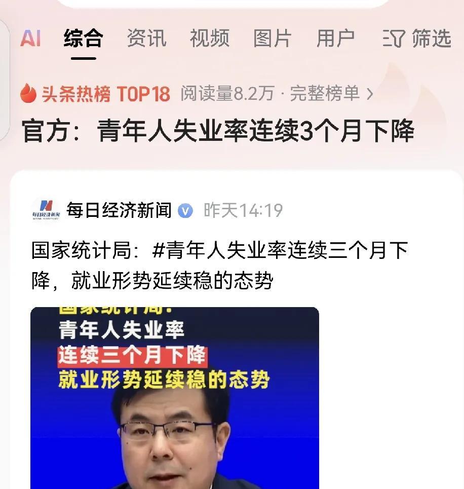 有一段时间没有发布全国青年失业率这个指标了。相对于全社会失业率，青年失业率的指向
