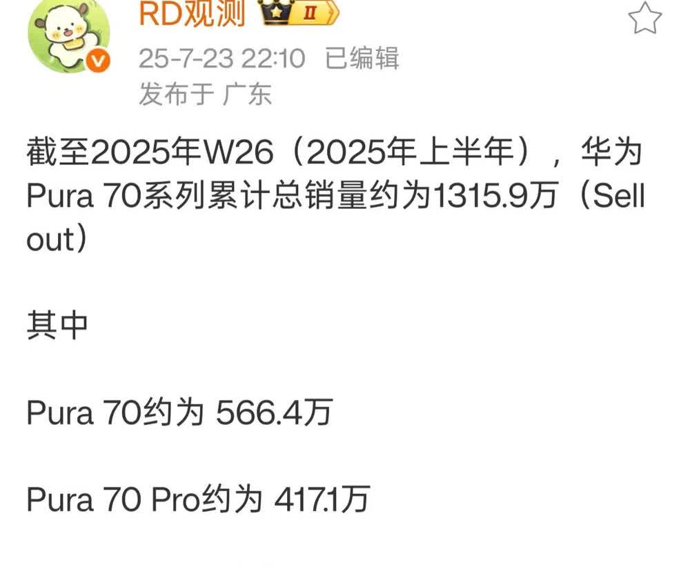 华为Pura70标准版这个这货能卖这么多。

今天Pura80价格也出来了，