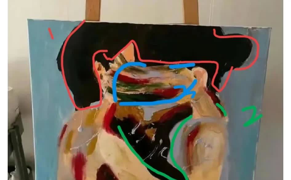 金赛纶留在人世最后的一幅画，有几个细节看起来很可怕！

1、画中两个人的头发