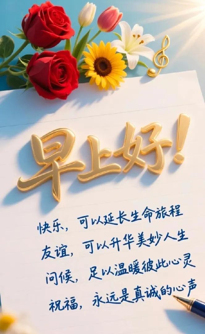 [玫瑰]早上好[玫瑰]
快乐，可以延长生命旅程，
友谊；可以升华美妙人生。
问候
