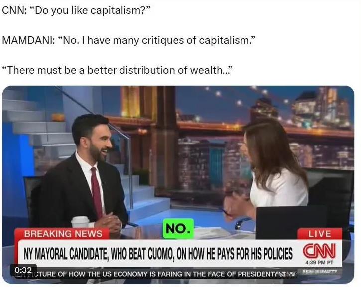 CNN：“你喜欢资本主义吗？”
曼达尼：“不喜欢。我对资本主义有很多批评。”