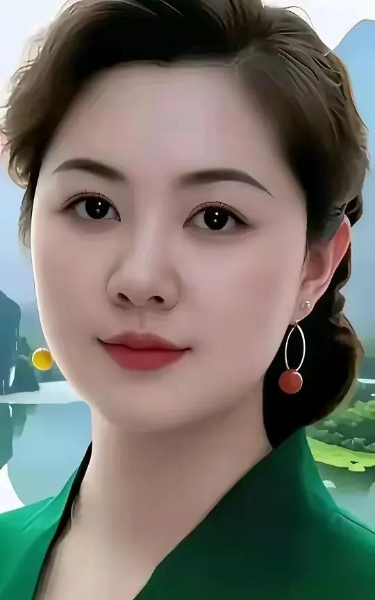 绿衣女子
一袭春衫映靥红，
天然淡抹韵无穷。
闲庭漫展玲珑态，
疑是蓬莱碧玉逢。