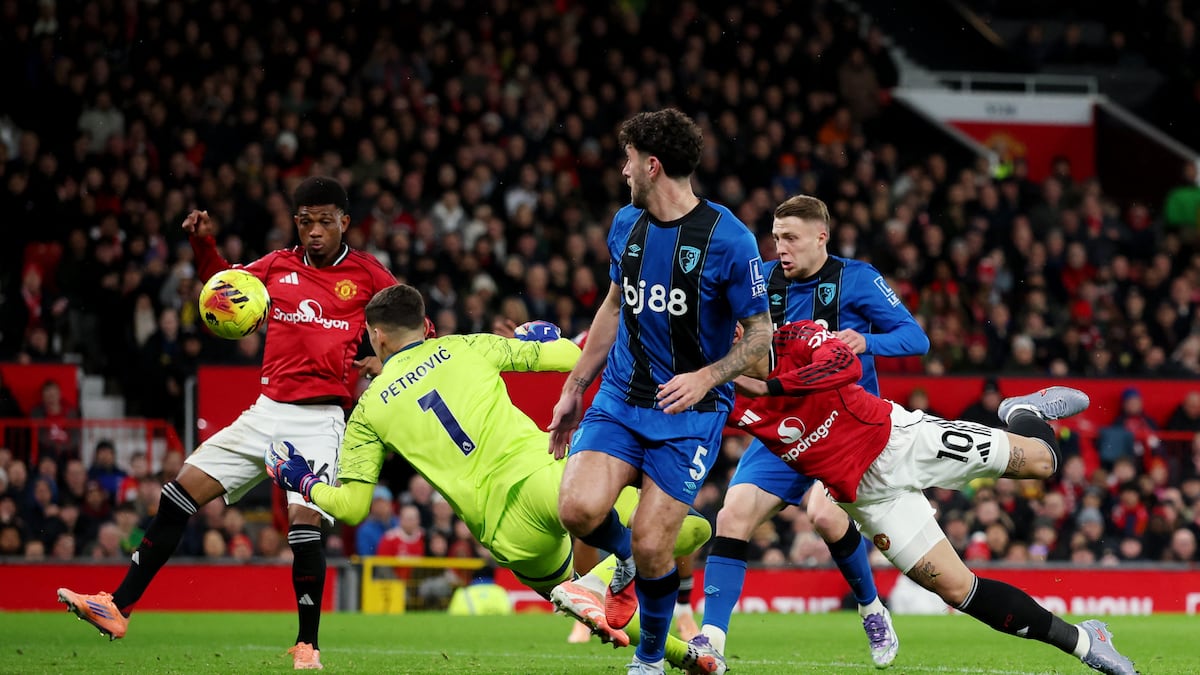 进球大战：曼联主场4：4伯恩茅斯四轮不败