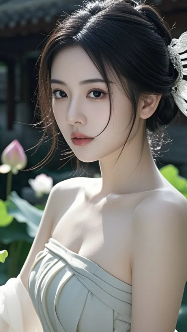一池清荷，一座老庭，一个难忘的她。