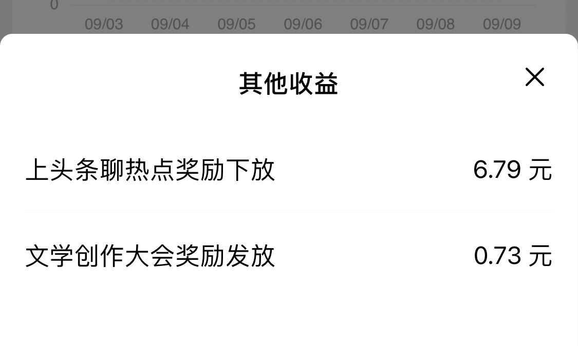 “文学创作大会”活动奖金到账了，0.73元，感觉真不少，因为每天都是AI自动生成