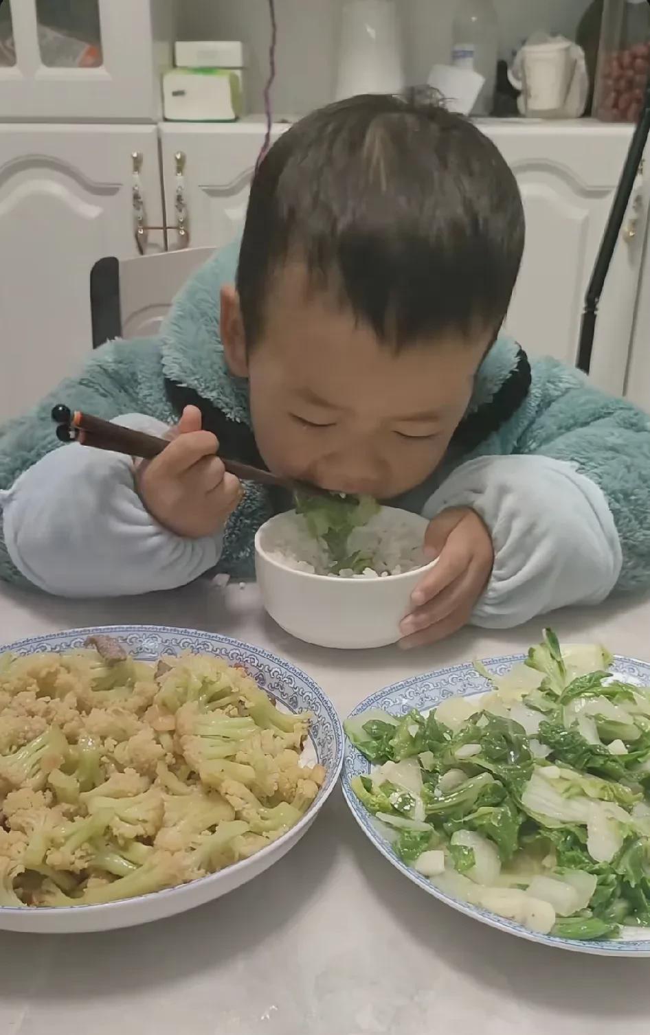 我将母亲从乡下接到城里帮我照看孩子，仅仅一周，孩子每天的餐食全是蔬菜，一点肉类都