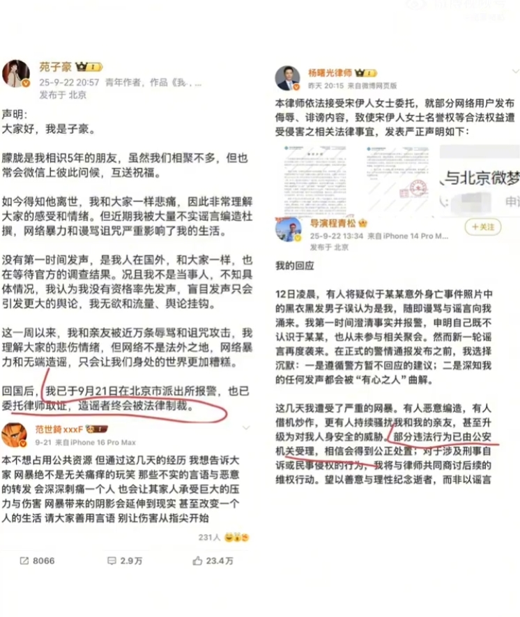 开始算账了
宋伊人请了律师，发布了律师声明，起诉了三名网友，这次不是名誉权，是侮