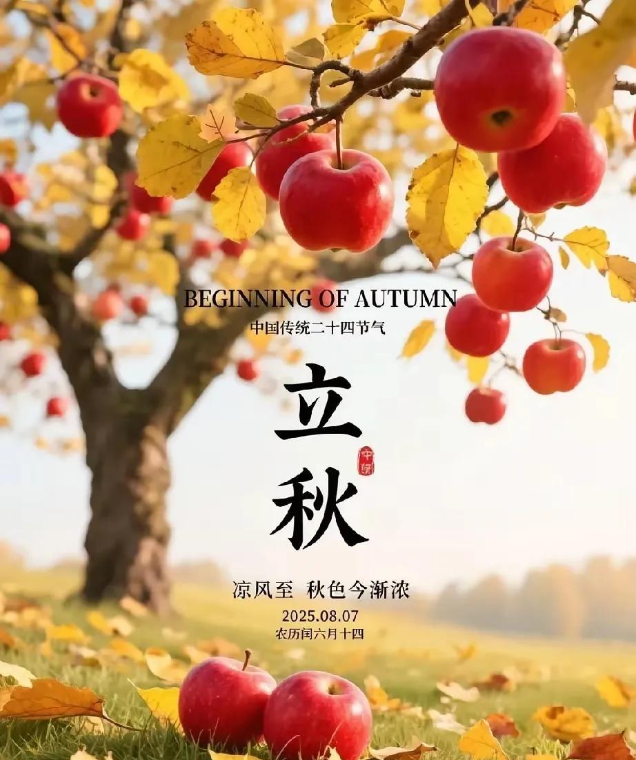 #我的宝藏兴趣#明天8月7日，是中国的立秋节日了。
在二十四节气里，进入了立秋，