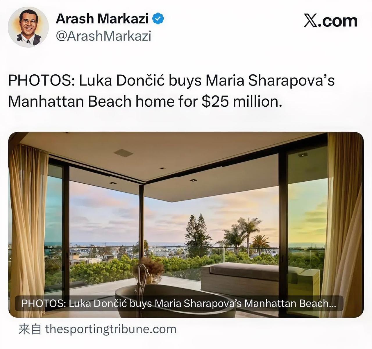 湖人球星东契奇最近又曝大手笔！据洛杉矶记者Arash Markazi报道，他斥资