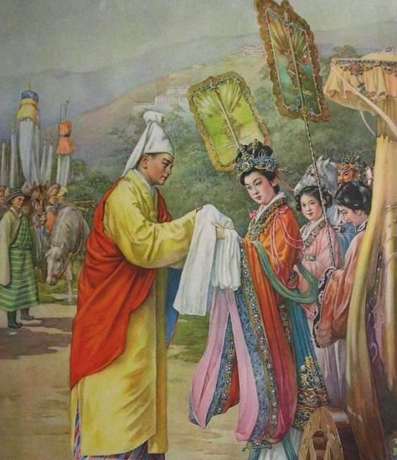650年，松赞干布病逝，文成公主被逼迫殉葬。当这件事情传到唐高宗李治耳中时，李治