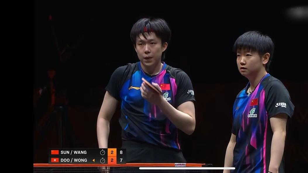 今天的混双比赛，“莎头”组合险些翻车！