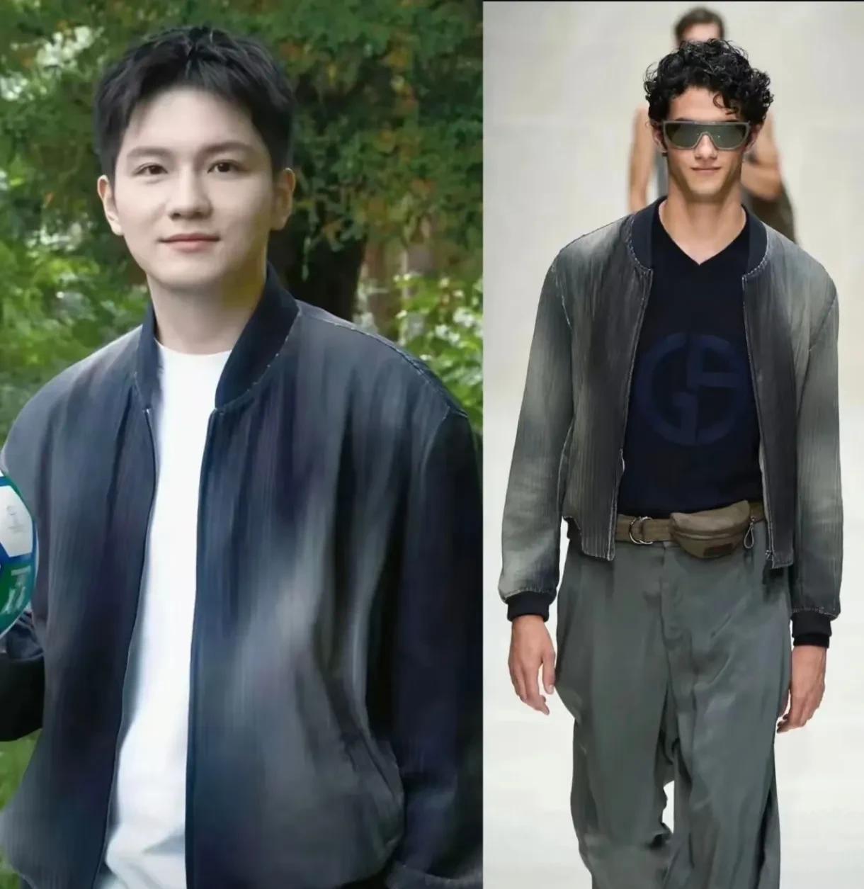 难怪东哥要减肥！
看看阿玛尼模特身上的衣服在他身上的效果就知道了！
如果再胖一些