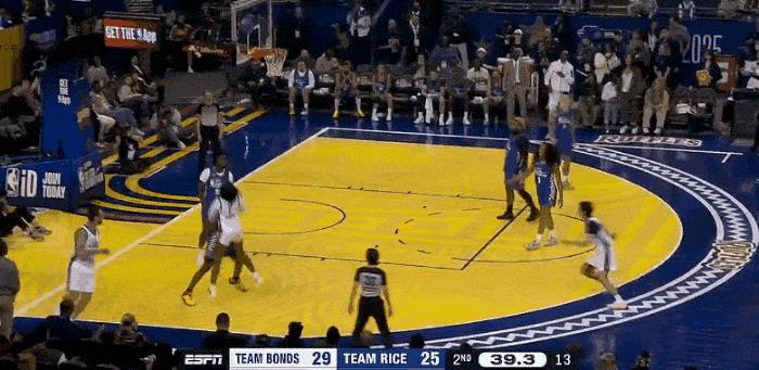 队友不传自己抢！王鹤棣首分来啦！
在今天NBA全明星赛名人赛的第二节比赛中，王鹤