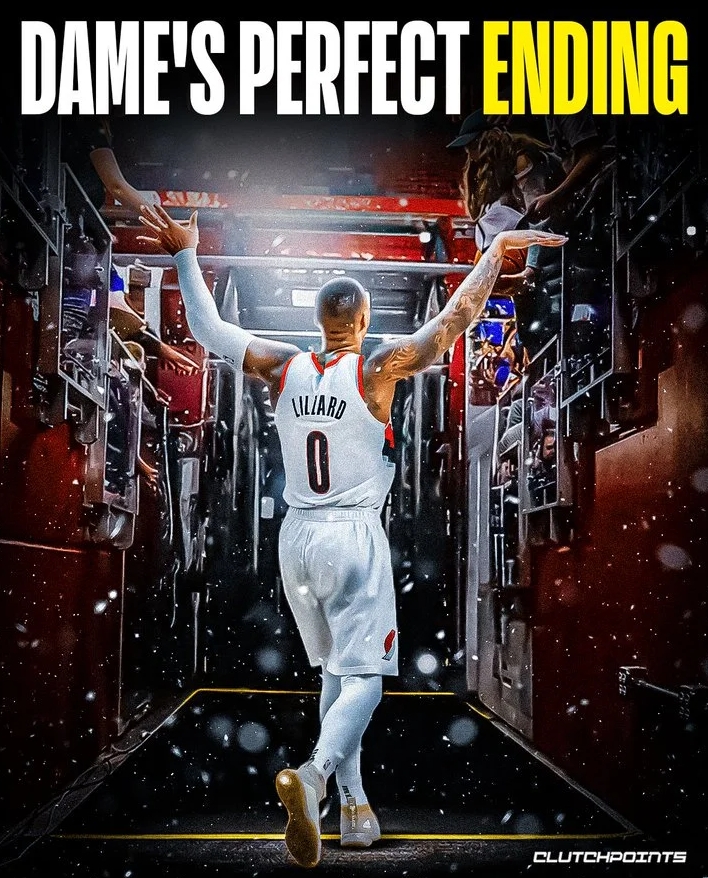 美媒ClutchPoints更新社交媒体，晒出对于开拓者与达米安-利拉德重聚的看