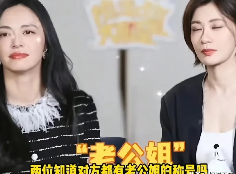记者问姚晨和贾静雯：“你们两位都有老公姐的称号，你们知道老公姐什么意思吗？”贾静