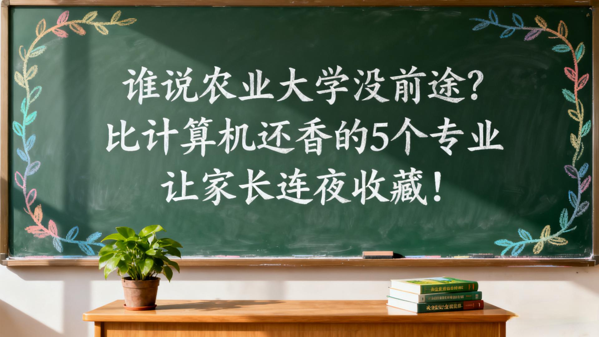 谁说农业大学没前途？比计算机还香的5个专业让家长连夜收藏！