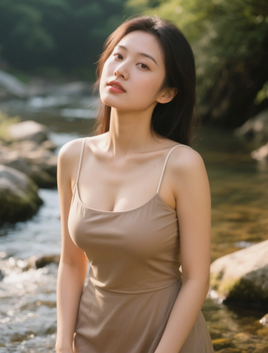 美少女与溪水的清凉暴击