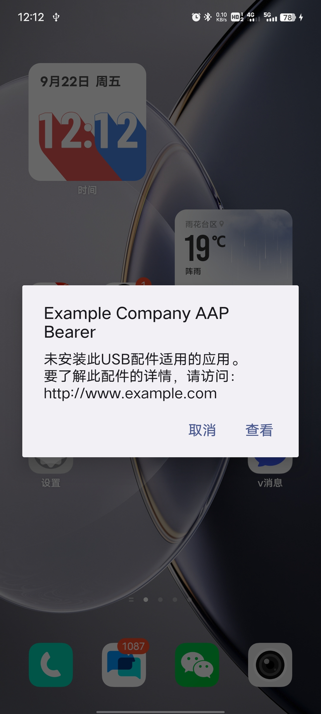 十一代雅阁usb连接时出错
提示未安装此usb配件适用的应用。有车友知道原因吗？