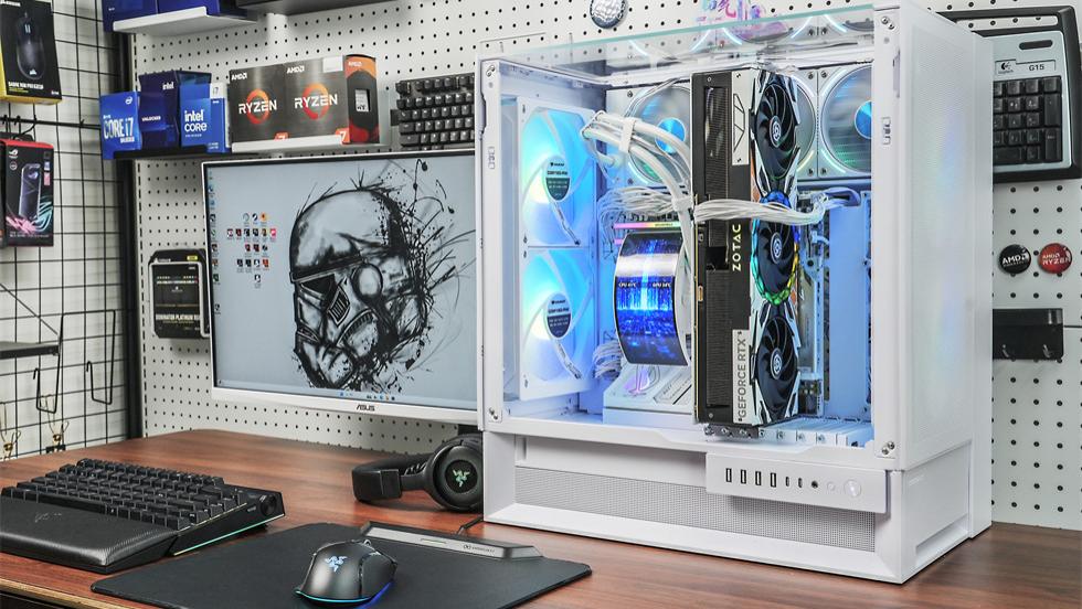 骨伽双擎OmnyX海景房+9950X3D+ROG B850小吹雪+索泰5080天启装机