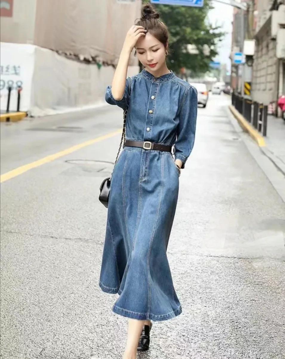 #女生如何穿搭看起来时尚更有品味呢#这一款牛仔裙怎么说？
