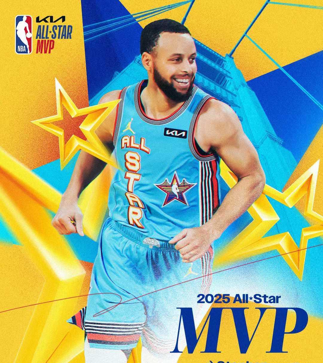 以为会是杜兰特拿全明星赛MVP，因为詹姆斯没有参加，没想到库里是全明星 发挥最好