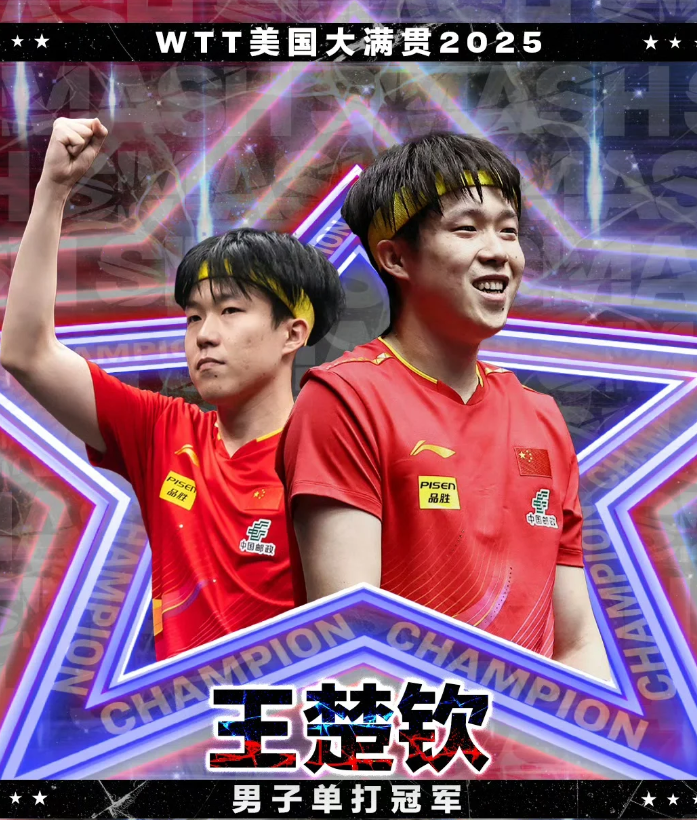 王楚钦4比0横扫张本智和夺WTT大满贯冠军

wtt美国大满贯 男单决赛！

王