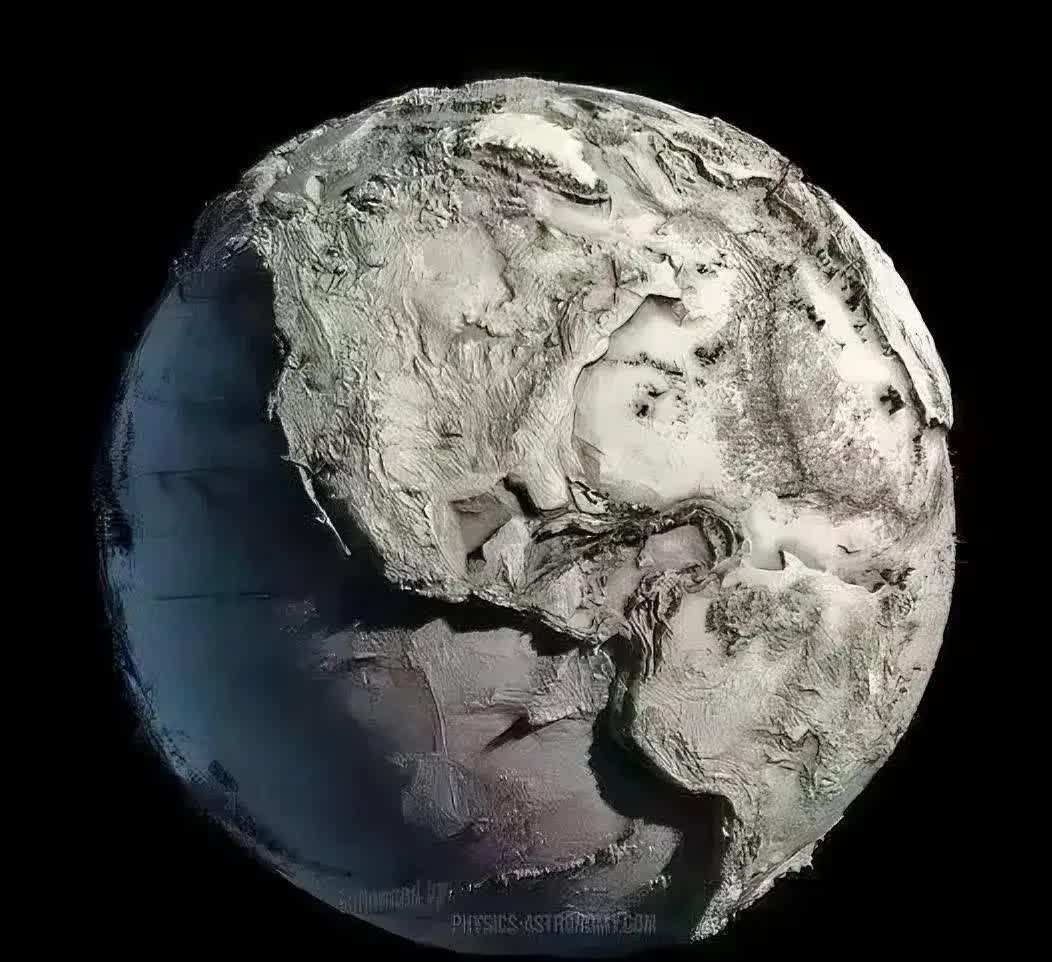 如果地球被抽干海水，看起来会是什么样？

其实，地球最高处和最深处加在一起，
