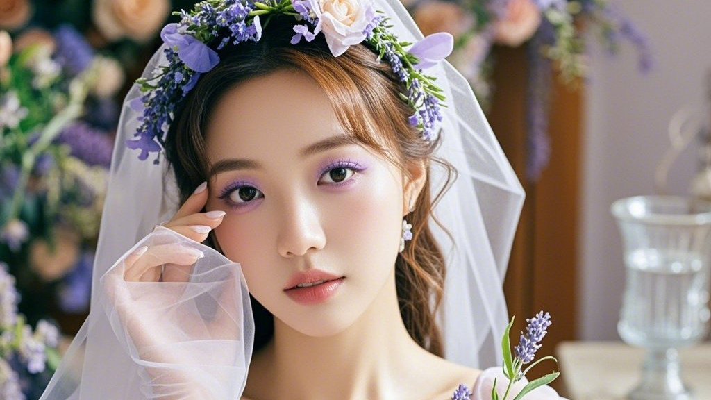薰衣草婚礼妆：把普罗旺斯画在脸上