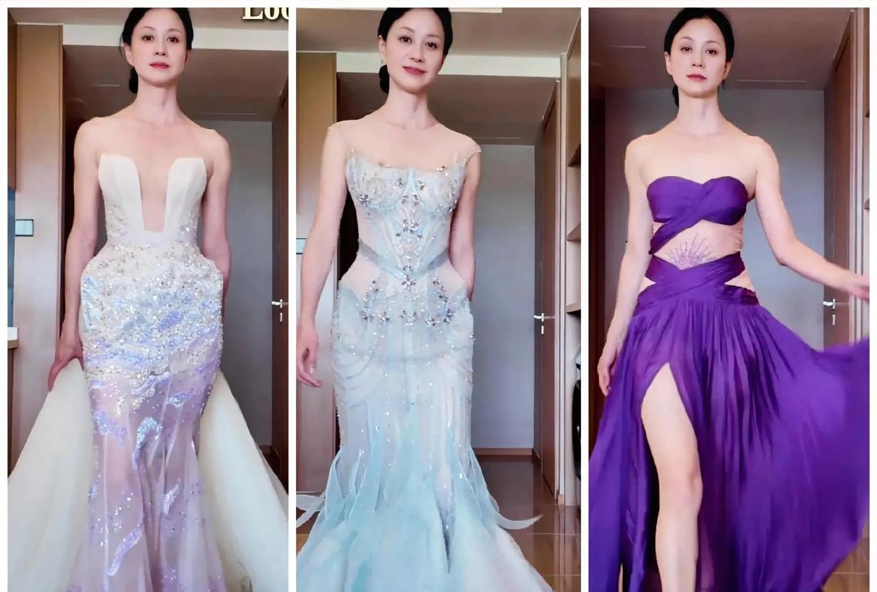 极限六选一  大家来帮倪虹洁选红毯礼服吧
1.抹胸镂空渐变浅紫鱼尾裙
2.浅蓝色