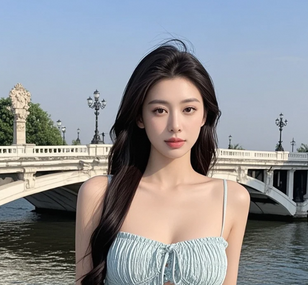 水天相接映玉容，河畔转身成永恒