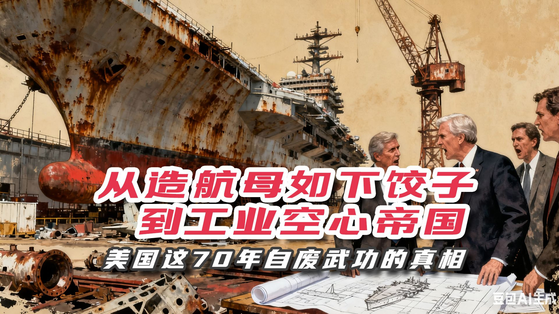 从造航母如下饺子到工业空心帝国：美国这70年自废武功的真相，就是一场彻头彻尾的资本分赃！