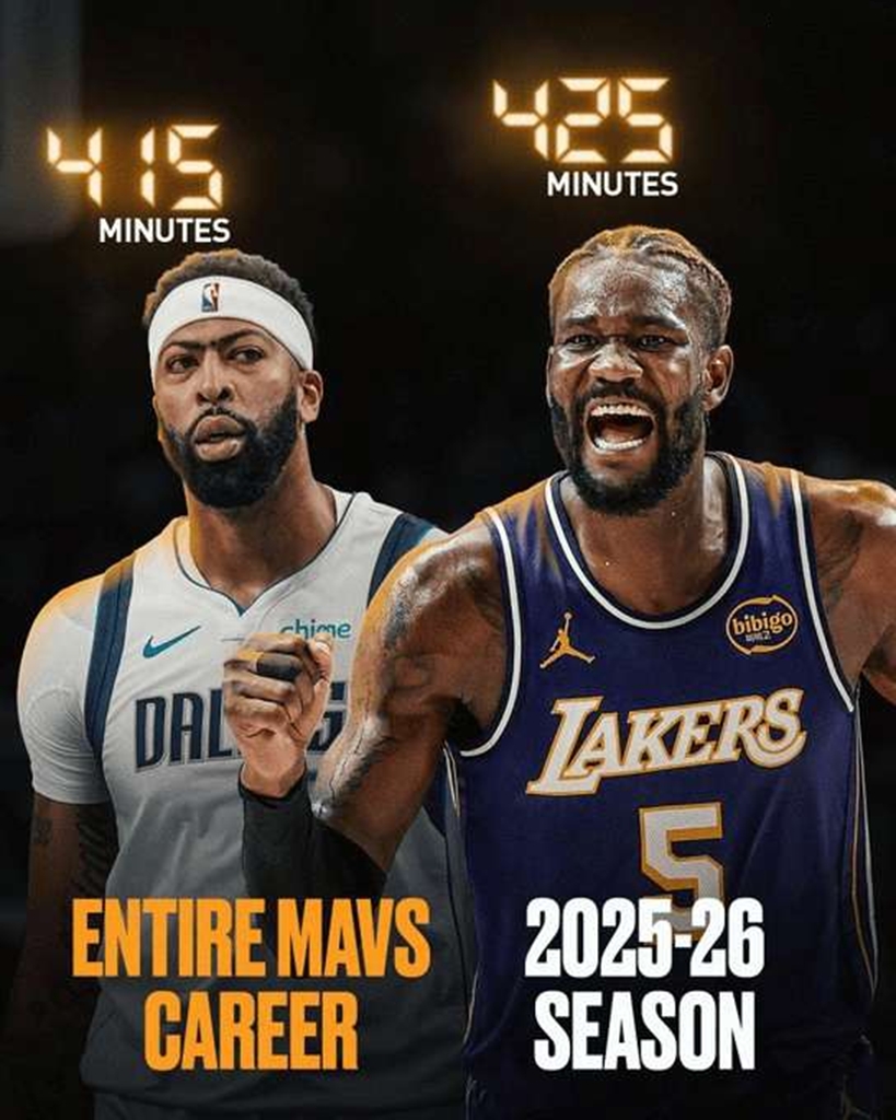 浓眉离开老詹后，不仅出场少了，数据也是大幅下滑。
从联盟前五的内线，变成了没有球