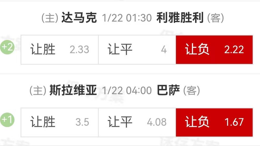 {一脚球}竞彩推荐：达马克VS利雅得胜利+布拉格斯拉维亚VS巴塞罗那