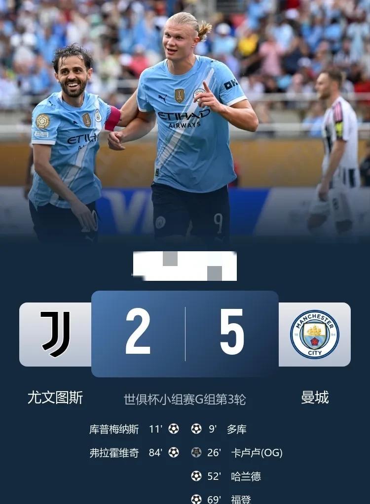 世俱杯曼城摧枯拉朽5:2横扫尤文图斯，小组三连胜出线，那支战无不胜的曼城回来了！