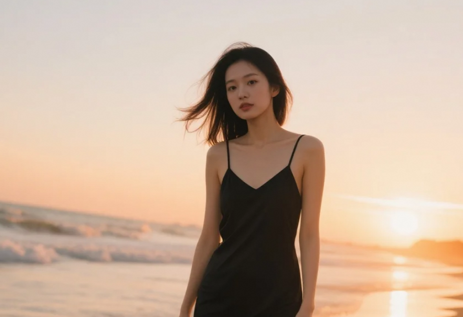 这条连衣裙让我感觉自己像是童话中的仙女，而这片海滩就是我的天堂。