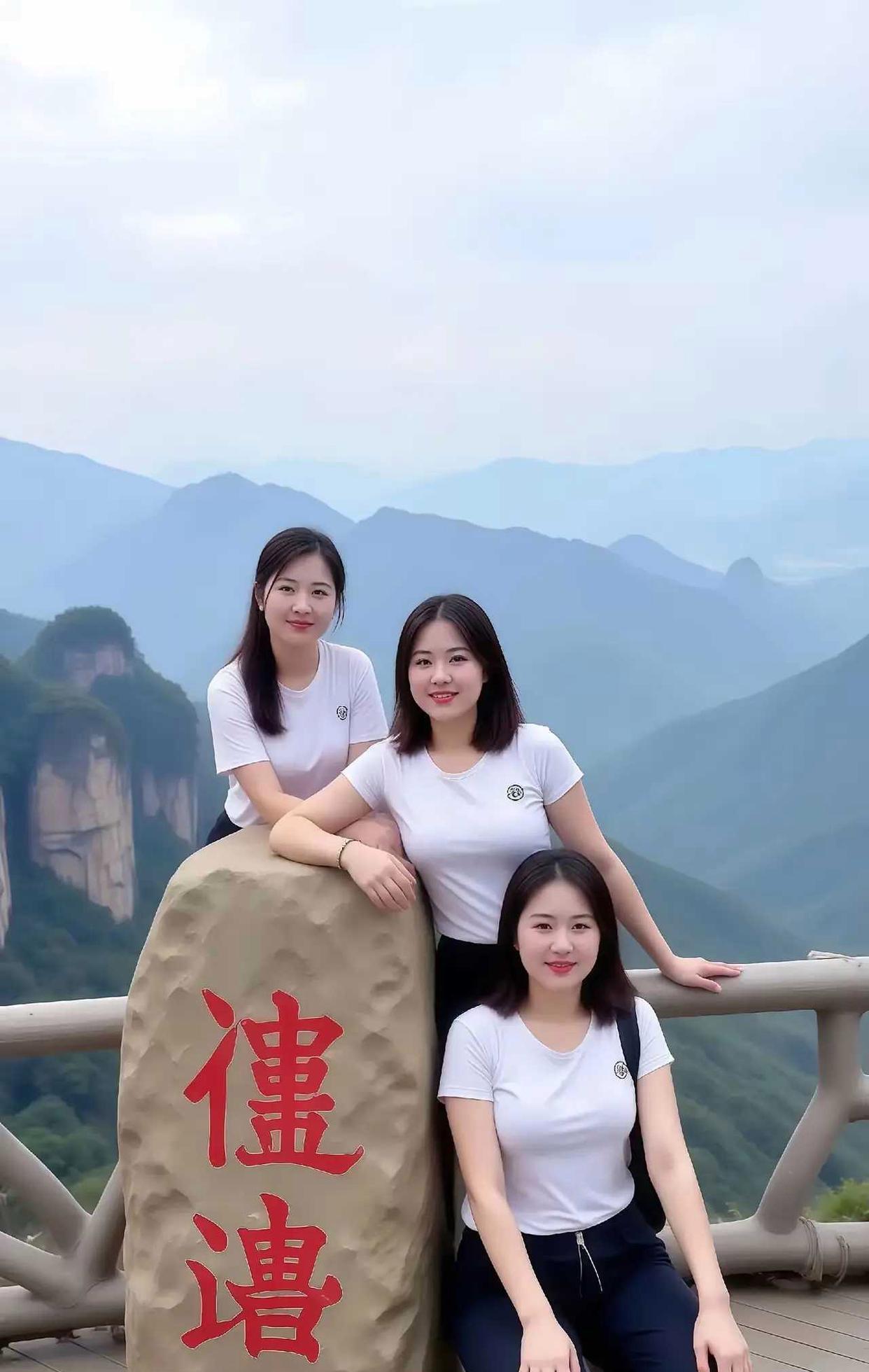 打卡天门山，姐妹三人行，美景留倩影，快乐旅程中！