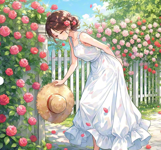 开满鲜花的院子和你
