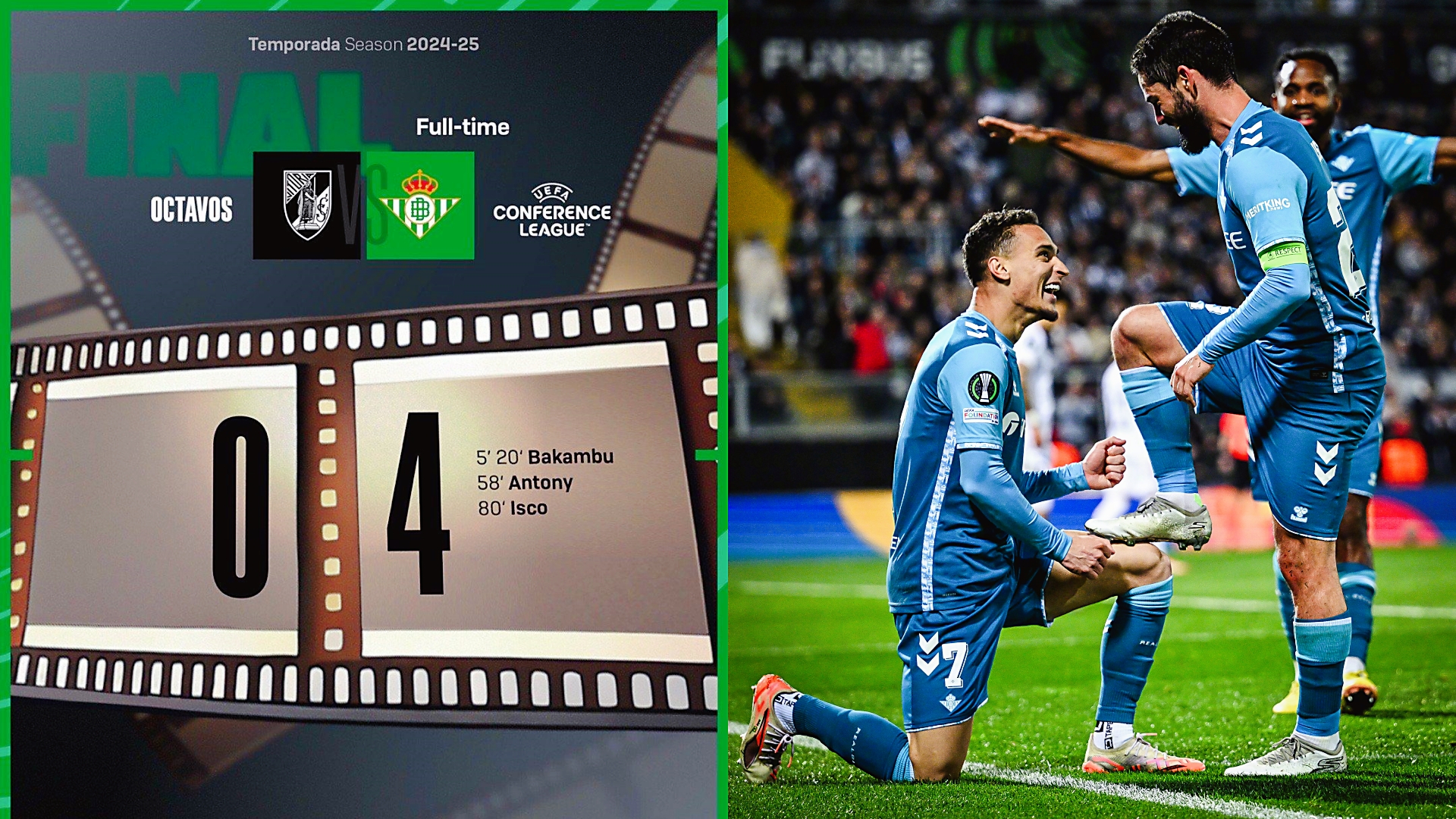 欧协联：皇家贝蒂斯客场4-0大胜吉马良斯，以总比分6-2晋级。
安东尼再次成为全